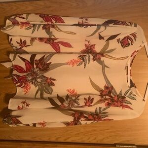 Floral cream open back shirt